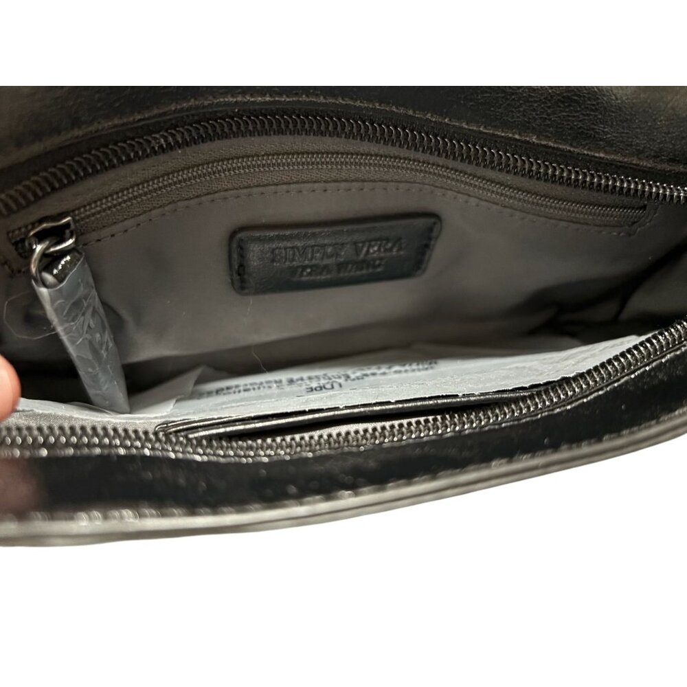 Simply Vera Vera Wang Black Crossbody Bag Purse Chain Strap NWT - Picture 4 of 5